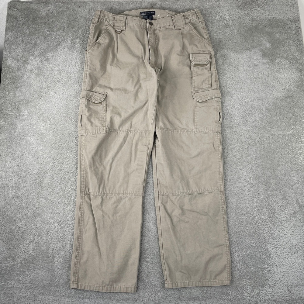 5.11 Tactical Series Pants Mens 36x32 Khaki Cotton Canvas Cargo Work Outdoor